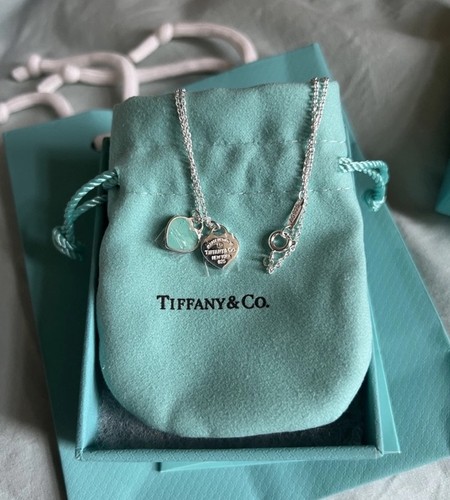 Blaue tiffany doppel herz - blaue,